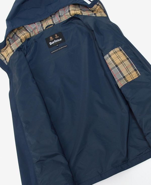 Barbour Hooded Domus Waterproof Jacket Mørkeblå | BABO87403