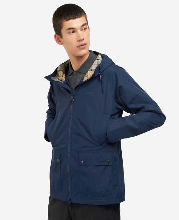 Barbour Hooded Domus Waterproof Jacket Mørkeblå | BABO87403