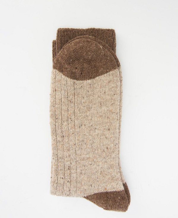 Barbour Houghton Socks Mørkeblå Grå | BABO89121