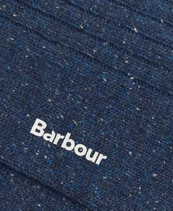 Barbour Houghton Socks Mørkeblå Grå | BABO89156