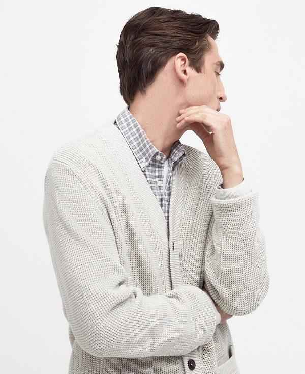 Barbour Howick Cardigan Hvide | BABO88697