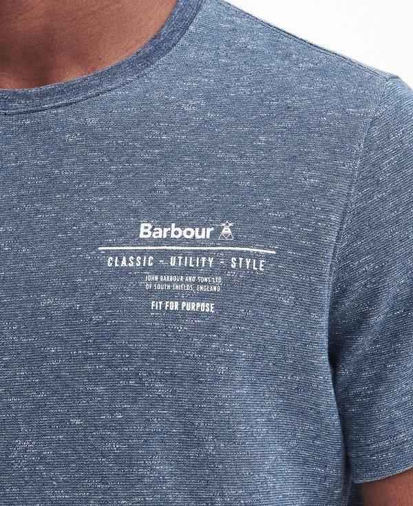 Barbour Huckley T-shirt Blå | BABO88354