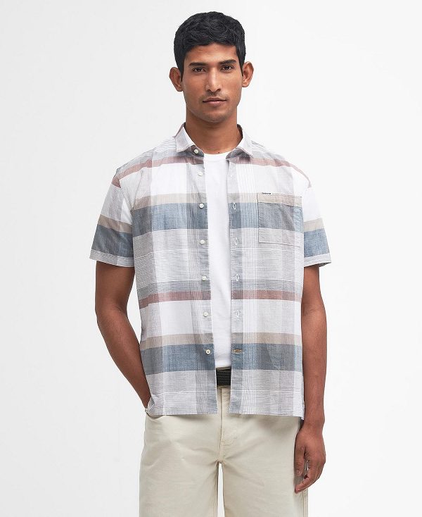 Barbour Hurlford Regular Short-sleeved Shirt Hvide | BABO87773