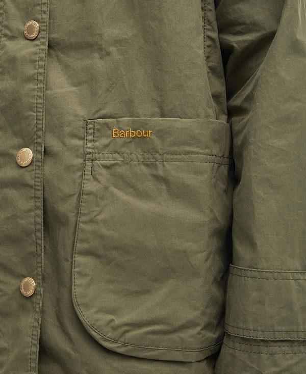 Barbour Hutton Oversized Showerproof Jacket Olivengrøn | BABO89401