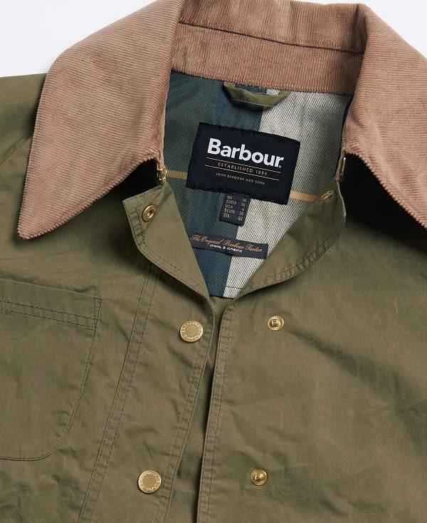 Barbour Hutton Oversized Showerproof Jacket Olivengrøn | BABO89401