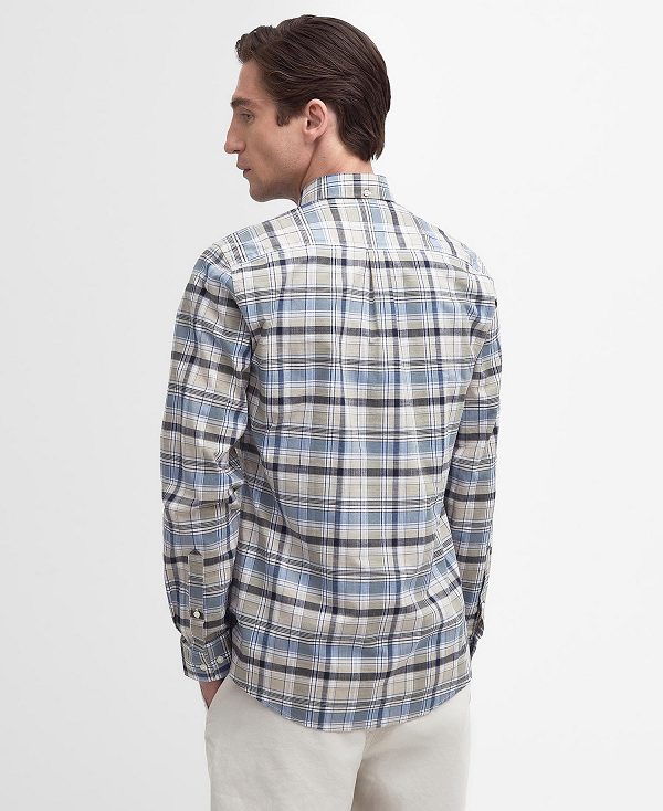 Barbour Hutton Tailored Long-sleeved Shirt Blå | BABO87711