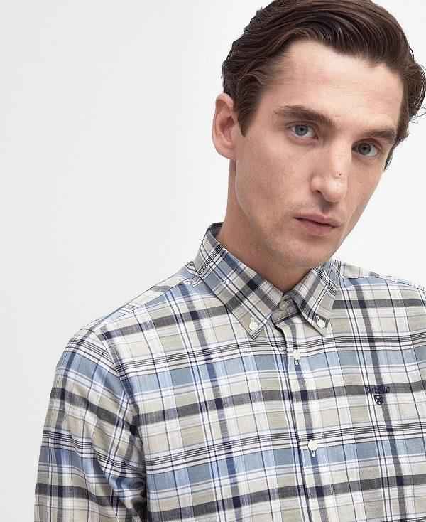 Barbour Hutton Tailored Long-sleeved Shirt Blå | BABO87711