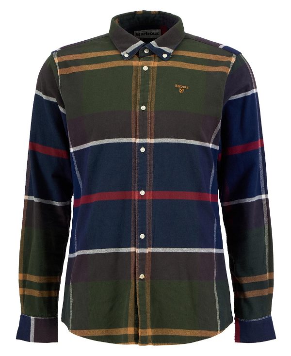 Barbour Iceloch Tailored Fit Shirt Blå Grå | BABO87862