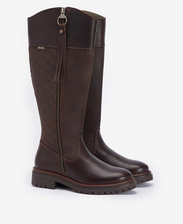 Barbour Ingrid Knee-high Boots Mørkebrune | BABO89874