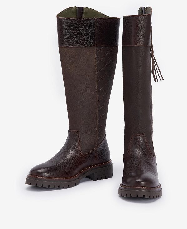 Barbour Ingrid Knee-high Boots Mørkebrune | BABO89874