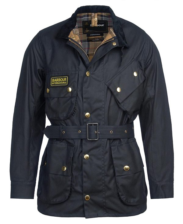 Barbour International Original Waxed Jacket Mørkeblå | BABO87156