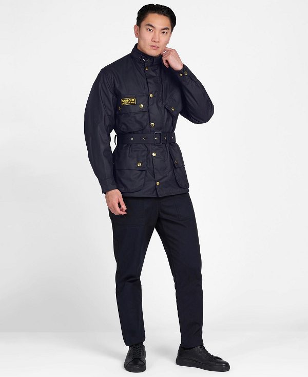 Barbour International Original Waxed Jacket Mørkeblå | BABO87156