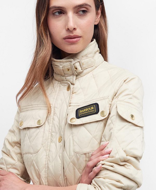 Barbour International Quilted Jacket Beige | BABO89256