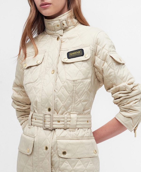 Barbour International Quilted Jacket Beige | BABO89256