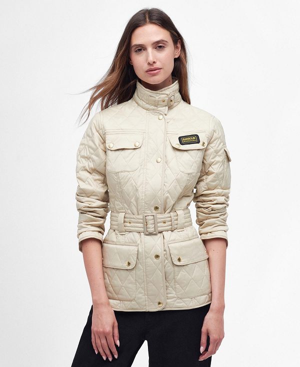 Barbour International Quilted Jacket Beige | BABO89256