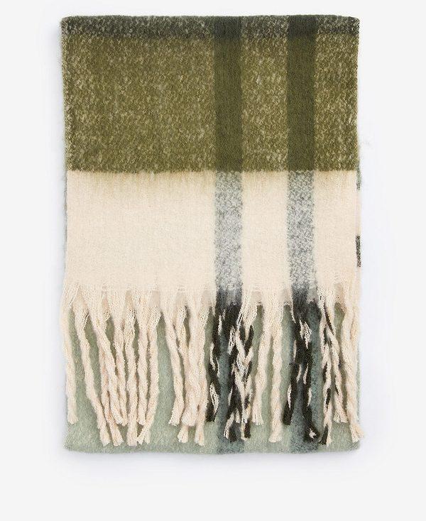 Barbour Isla Tartan Boucle Scarf Mintgrønne | BABO90100