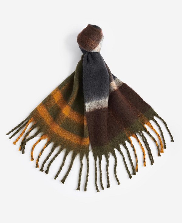 Barbour Isla Tartan Boucle Scarf Mintgrønne | BABO90111