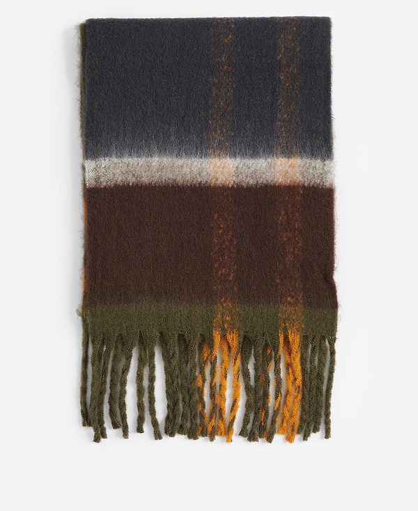 Barbour Isla Tartan Boucle Scarf Mintgrønne | BABO90111