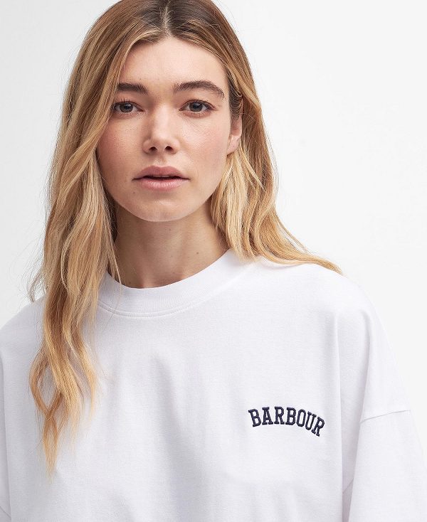 Barbour Joanne Logo T-shirt Hvide | BABO89566