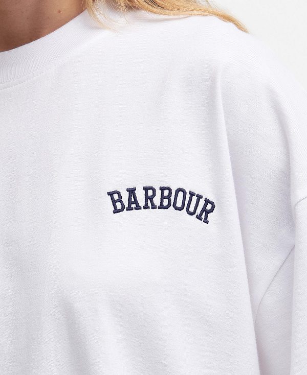 Barbour Joanne Logo T-shirt Hvide | BABO89566