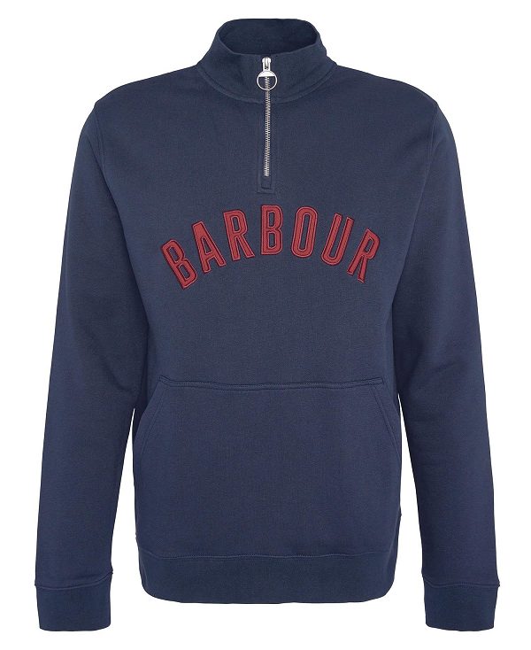 Barbour John Half-zip Sweatshirt Mørkeblå | BABO88441