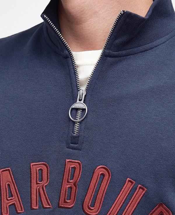 Barbour John Half-zip Sweatshirt Mørkeblå | BABO88441