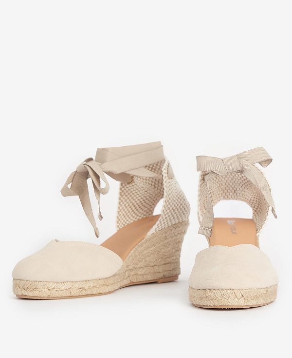 Barbour Juana Espadrille Wedges Beige | BABO89899