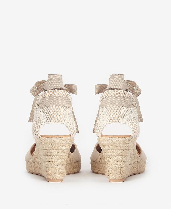 Barbour Juana Espadrille Wedges Beige | BABO89899