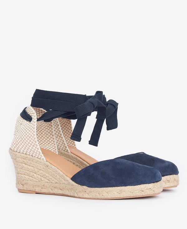 Barbour Juana Espadrille Wedges Mørkeblå | BABO89894