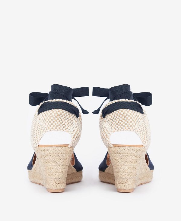 Barbour Juana Espadrille Wedges Mørkeblå | BABO89894