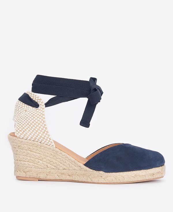 Barbour Juana Espadrille Wedges Mørkeblå | BABO89894