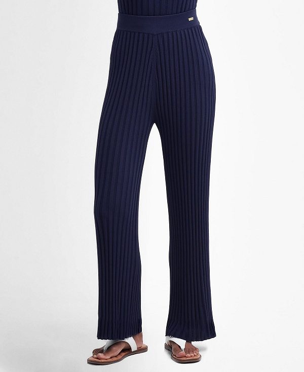 Barbour Julia Knitted Trousers Mørkeblå | BABO89832