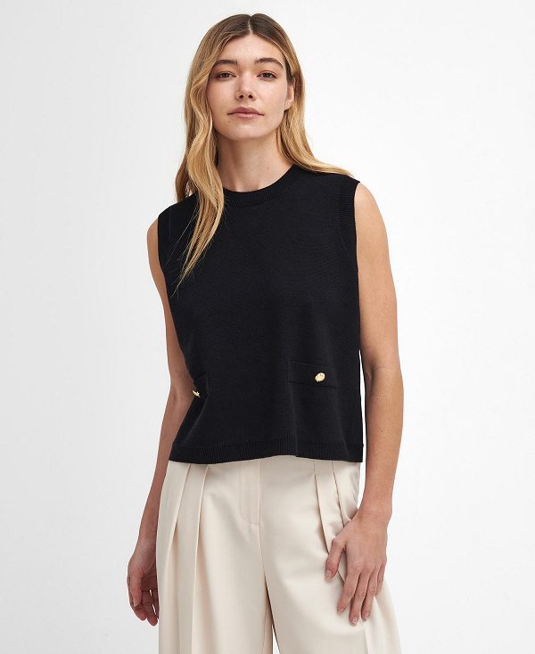 Barbour Kathryn Sweater Vest Sort | BABO89756