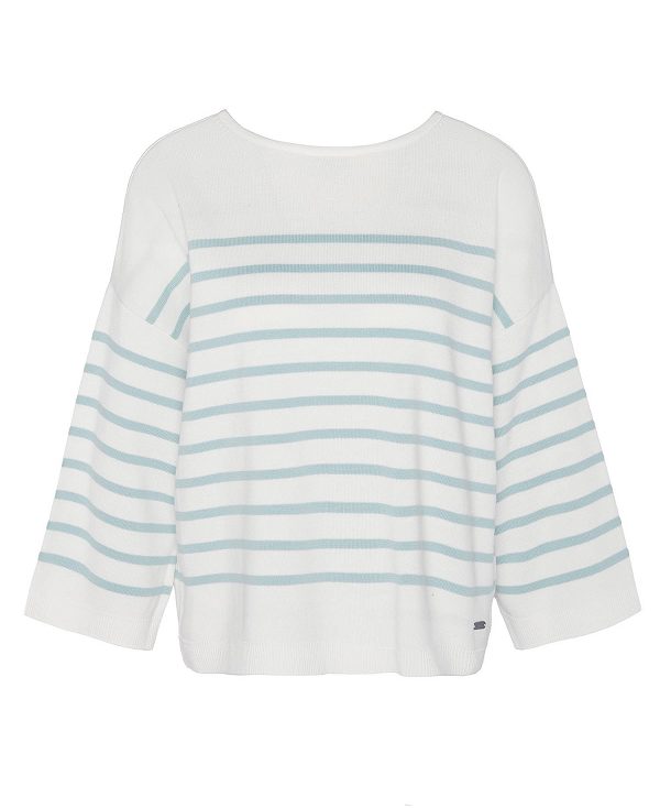 Barbour Kayleigh Striped Crew Neck Jumper Blå | BABO89699