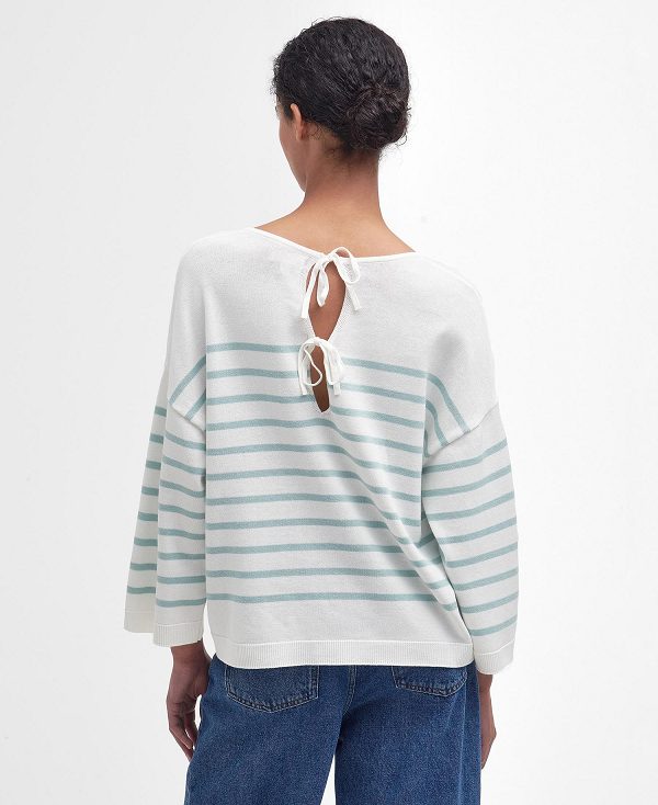 Barbour Kayleigh Striped Crew Neck Jumper Blå | BABO89699