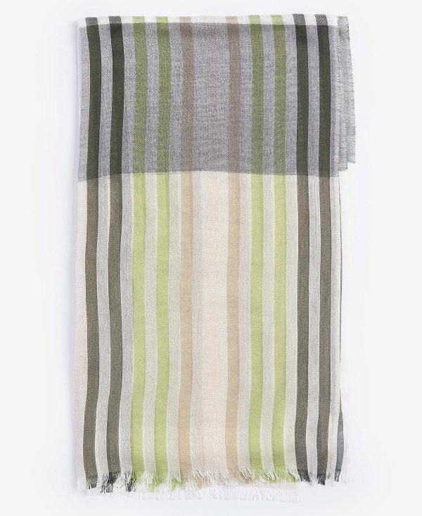 Barbour Kendra Check & Stripe Scarf Flerfarvede | BABO90073