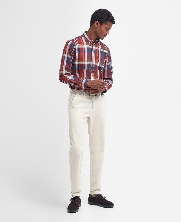 Barbour Kidd Tailored Shirt Dyb Blå | BABO87763