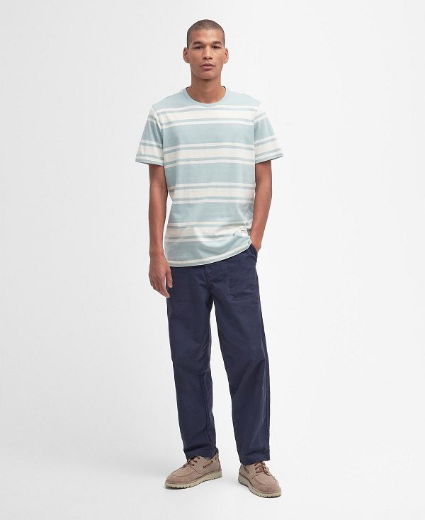 Barbour Kilton Striped T-shirt Blå | BABO88358