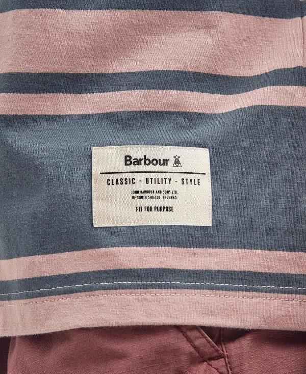 Barbour Kilton Striped T-shirt Blå | BABO88373