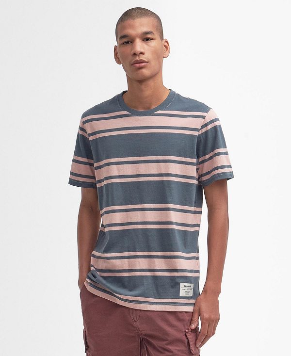 Barbour Kilton Striped T-shirt Blå | BABO88373