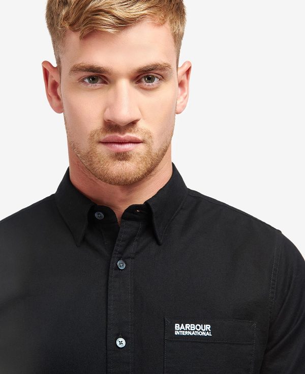 Barbour Kinetic Tailored Long-sleeved Shirt Sort | BABO87649