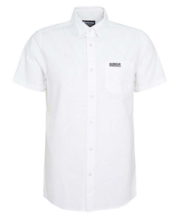 Barbour Kinetic Tailored Short-sleeved Shirt Hvide | BABO87710