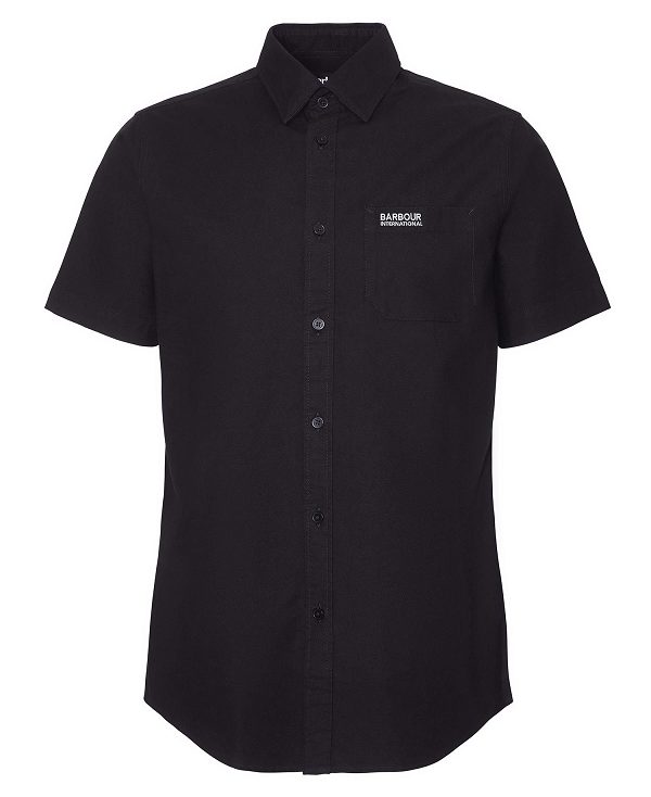 Barbour Kinetic Tailored Short-sleeved Shirt Sort | BABO87752