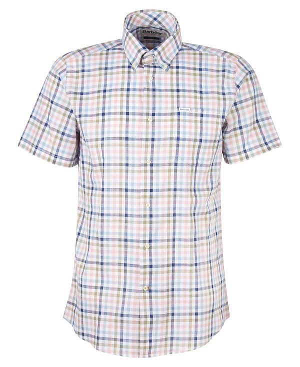 Barbour Kinson Tailored Short-sleeved Shirt Lyserød | BABO87607