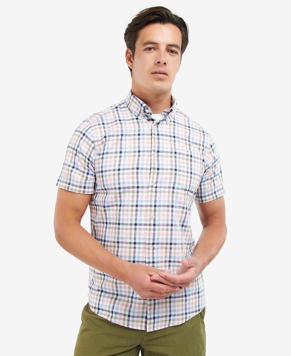 Barbour Kinson Tailored Short-sleeved Shirt Lyserød | BABO87607