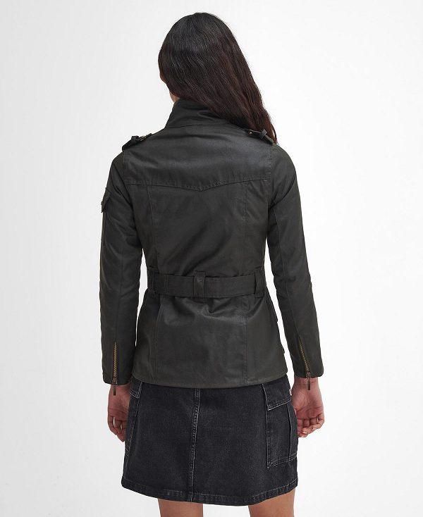 Barbour Ladies International Waxed Jacket Olivengrøn | BABO89192