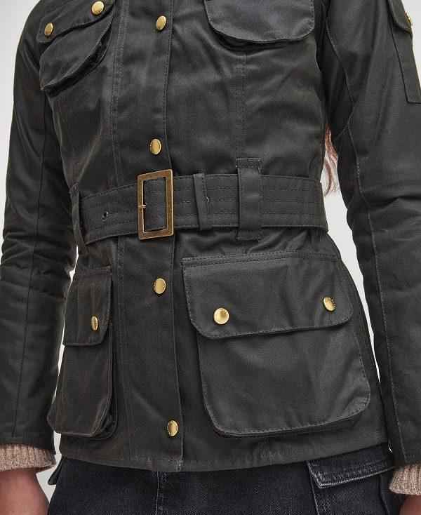 Barbour Ladies International Waxed Jacket Olivengrøn | BABO89192