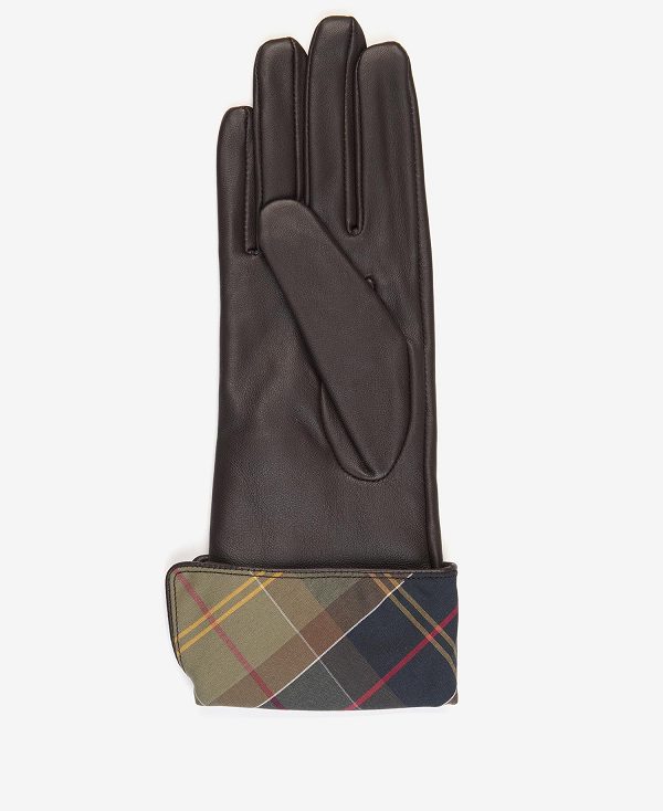 Barbour Lady Jane Leather Gloves Brune | BABO90055