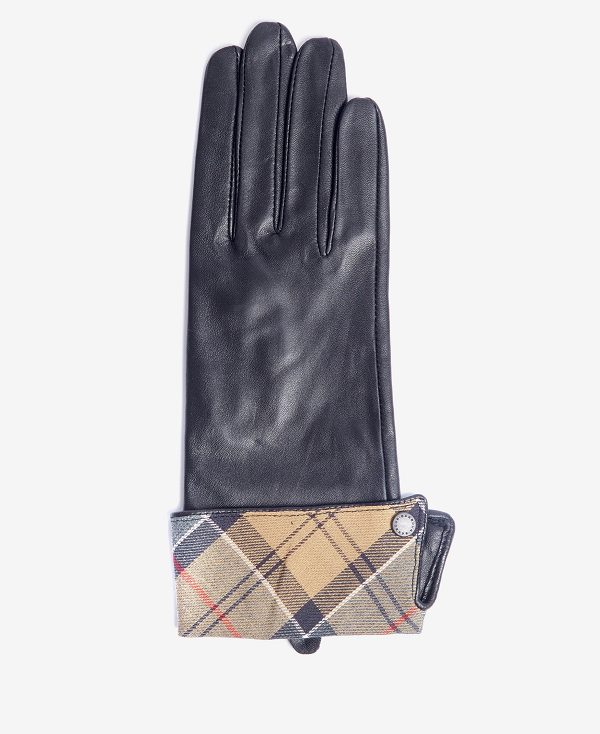 Barbour Lady Jane Leather Gloves Brune | BABO90056