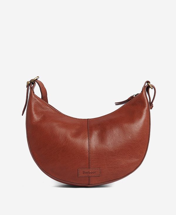 Barbour Laire Leather Half-moon Bag Brune | BABO89989